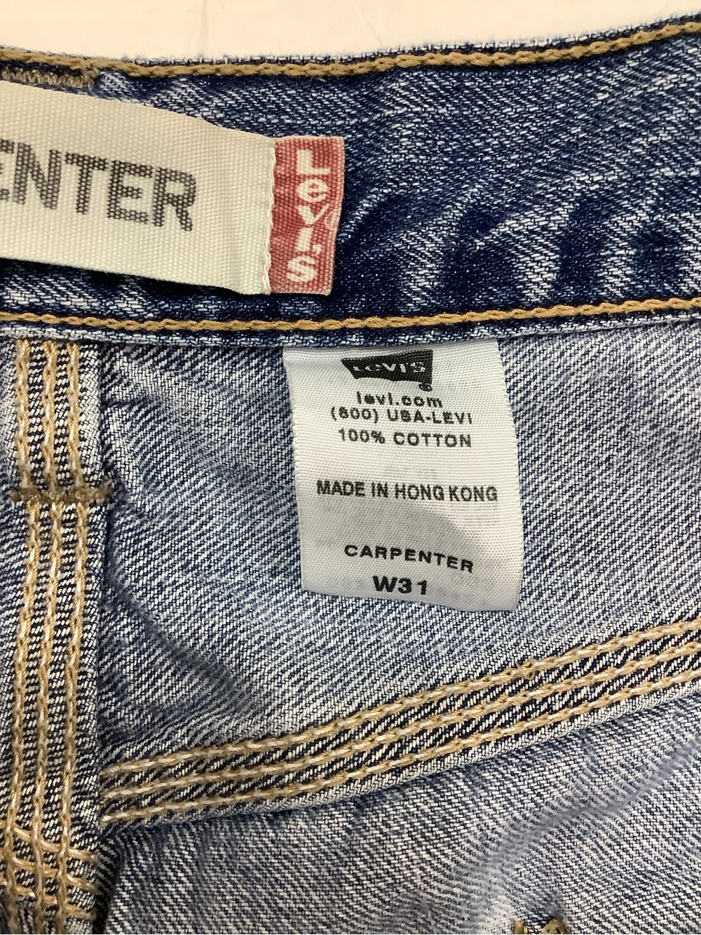 Leviโs Carpenter-Style Men's Denim Shorts - Blue Cargo Y2K - Picture 8 of 9